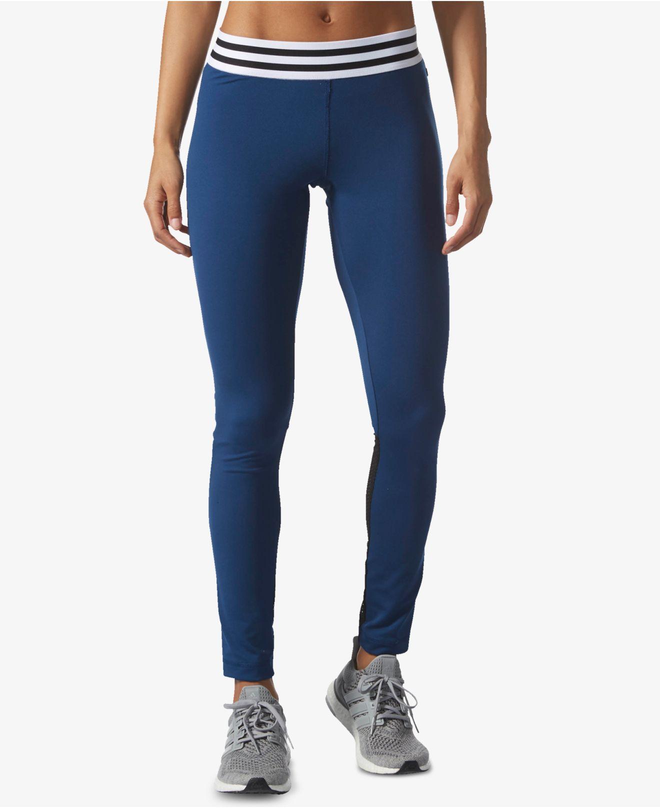 Lyst - Adidas Originals Compression Zip Leggings in Blue